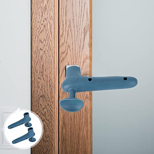 Kisangel 4 PCS מגן נגד רעש מפחית עבור דלת דלתות שומר על ידית שרוול ירוק ידיים לילדים משתיק התנגשות