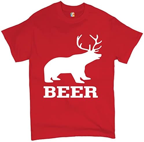 דוב + צבי בירה מצחיק שתייה שותה בר חולצת פאב מסיבת המסיבה הומור החידוש של גברים