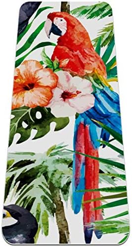 סיבזה צבעי מים דקל טרופי עלים ציפור פרח פרימיום עבה יוגה מחצלת ידידותי לסביבה גומי בריאות & מגבר; כושר