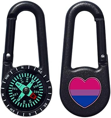 Azeeda 'Bisexual Pride Flage Heart' Compass Keyring