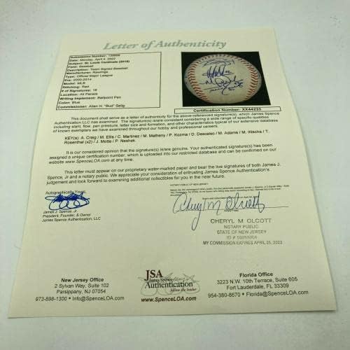 קבוצת סנט לואיס קרדינלס 2018 חתמה על בייסבול של ליגת המייג'ור עם JSA COA - כדורי חתימה