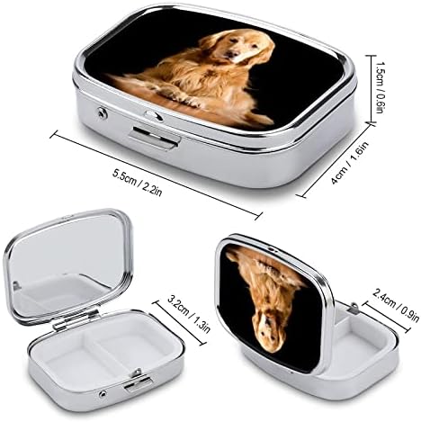 גלולת ארגונית תיבת זהב רטריבר כלב גלולת מיכל נייד יומי גלולת מקרה מחזיק רפואת תיבת אחסון 2. 2 * 1.6 אינץ
