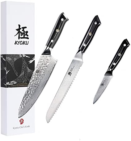 קיוקו 3.5 קילוף סכין + 8 מקצועי שף סכין + 8 משונן לחם סכין-שוגון סדרת - יפני וי 10 פלדת ליבה