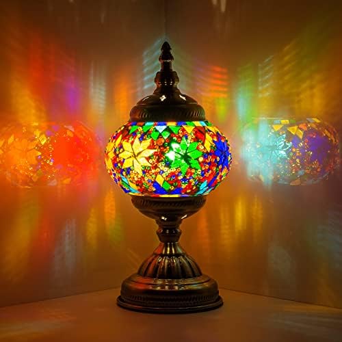תורכי פסיפס זכוכית צבעפור דקורטיבי שולחן מנורת פנס מרוקאי חדר תפאורה לילה אור לסלון, חדר שינה