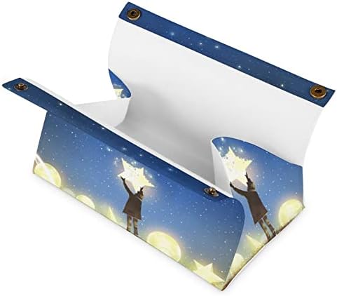 כוכבים ירח נערת קופסת רקמות כיסוי דקורטיבי מחזיק מפית נייר נייר מתקן לרכב משרד ביתי