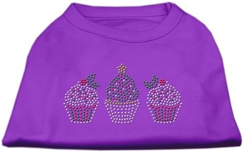 מוצרי חיות מחמד של מיראז 'קאפקייקס לחג המולד של חולצת חיות מחמד ריינסטון, קטנים, סגולים