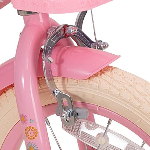ג'ויסטאר חיננית קטנה לילדים אופניים במשך 2-7 שנים בנות עם גלגלי אימונים ובלאם יד קדמי 12 14 אינץ 'אופניים