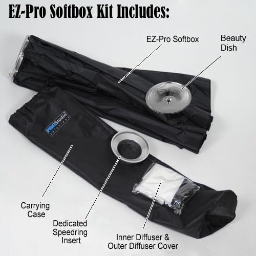 Pro Studio Solutions EZ Pro Beauty Dyshy Box Softbox 12 x56 עם תוספת speedring, לסדרת Novatron