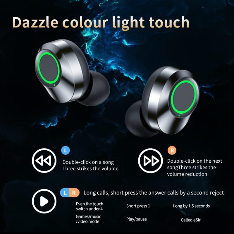 Volt Plus Tech Wireless V5.3 LED PRO אוזניות תואמות ל- ZTE AXON MAX IPX3 Bluetooth מים ומי זיעה/הפחתת