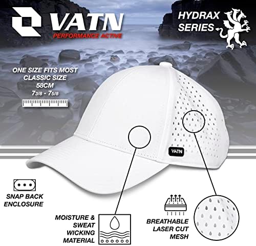Vatn Hydrax, ביצועים מעוקלים שולי סנאפבק, כובע בייסבול עמיד במים לגברים ונשים - עבודה, גולף, חדר