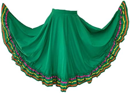 חצאיות חצי קירס של Folklorico, Falda Profesional de Medio Vuelo, חצאית נשים מותניים בגודל אחד