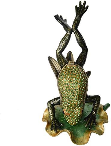 פסל פסל פסל קופץ צפרדע ירוק קופסת תלת -תכשיט תיבת מיכל קופסת קופסת בעלי חיים