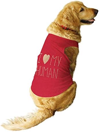 Ruse- חולצת טריקו של כלב קיץ אני אוהבת את מהדורת נייר הכסף האנושי שלי חיות מחמד מודפסות עגול צוואר עגול מיכל