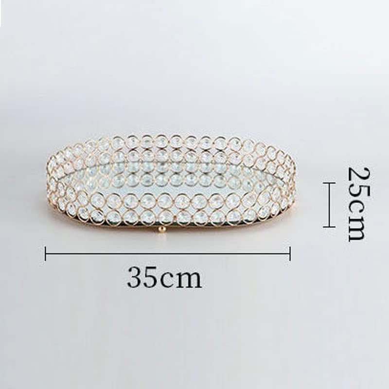 SDEWFG תכשיטים מוזהבים מגש קופסא זכוכית זכוכית קריסטל קוסמטי קוסמטי מארגן מקשטול ביתי מדף שולחן עבודה מגש