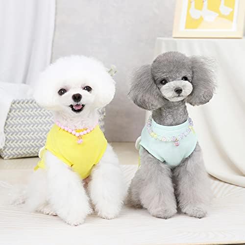 Yzhziir חולצת כלבים חמודה עם דפוס ביצה שלוק סופר נושם בגדי גור קלים נושמים חולצות כותנה ללא שרוולים נמתחים