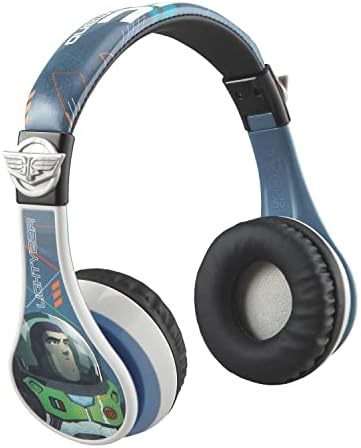 Disney Pixar Lightyear Kids Hearphones Bluetooth, אוזניות אלחוטיות עם מיקרופון כוללות כבל AUX, נפח מופחת