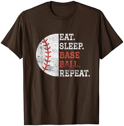 שחקן בייסבול וינטג 'אוכלת חולצת טריקו חוזרת על בסיס שינה