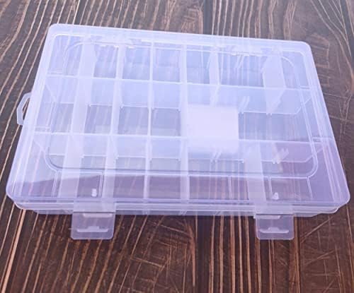 תאי קופסאות אחסון פלסטיק ברורים עם מחלקים מתכווננים, חרוזים שקופים ניידים מחזיק מארגן תכשיטים עגילים