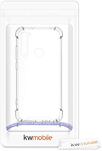מארז kwmobile Crossbody תואם ל- Xiaomi Redmi הערה 8 מקרה - כיסוי טלפון TPU ברור עם רצועת כבל שרוך
