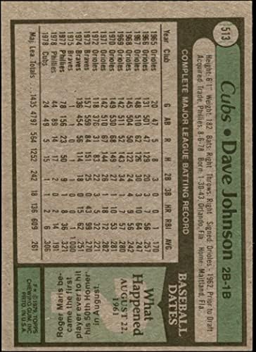 1979 Topps 513 דייבי ג'ונסון שיקגו קאבס NM Cubs
