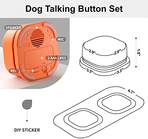 כפתורי כלב לתקשורת לצריבה כלב מדבר כפתורי סט כלב אימון מדבר כפתורי כלב שלט עם מחצלת & מגבר; מדבקות