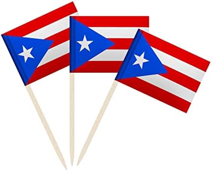 100 חבילה פורטו ריקו דגל פורטו ריקני קיסם דגלים, קוקטייל מבחר מיני מקל הקאפקייקס טופר המדינה מרים מסיבת