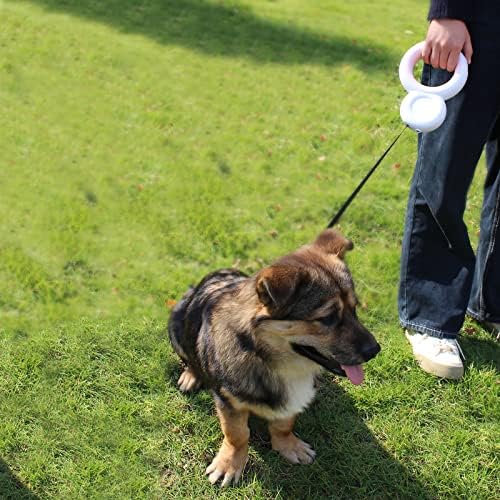 רצועת כלבים נשלפת של סיבאבו עם אור לד ומחזיק תיק קקי, רצועת כלבים הניתנת להרחבה של 10 רגל לכלב בינוני קטן מתחת