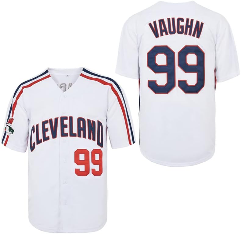 ZXCVB גברים 99 Ricky Vaughn Jersey 90s Hip Hop Bthing Movie Baseball Jersey Stitched
