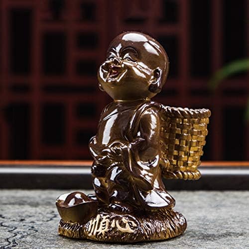 Rahyma Weiping - סיני צבע מחליף תה חיית מחמד נזיר קטן פסלי שרף נזיר עתידות עבודת יד נזיר נזיר מגש תה