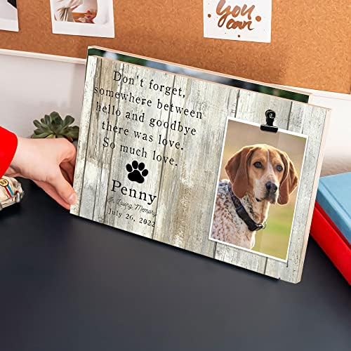 ב לאהוב זיכרון אמריקאי אנגלית כלבי ציד כלב אישית כלב תמונה קליפ מסגרת לחיות מחמד זיכרון מתנה, כלב טביעת רגל,