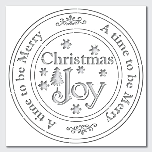 חג המולד שמחה מעגל הטוב ביותר ויניל גדול שבלונות עבור ציור על עץ, בד, קיר, וכו'.- חומר צבע לבן רב-אריזה