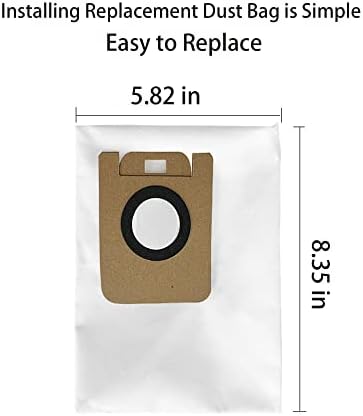 8 שקיות אבק החלפת חבילה עבור Dreame L10S Ultra / L10 Ultra / S10 Pro / Xiaomi x10+ אביזרי בסיס לנקוט עצמי ואקום