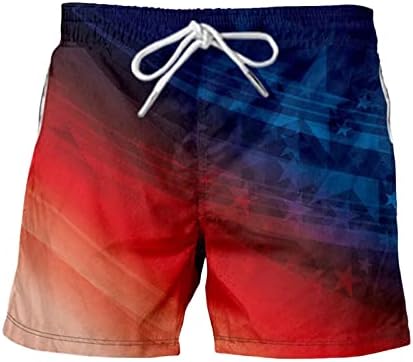 דגל סרבל לגברים גברים של אביב ובקיץ מזדמן מכנסיים קצרים עצמאות יום מודפס פנל ספורט חוף גברים לשחות