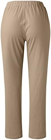 מכנסי פשתן מזדמנים של נשים דפוס פרחוני טרנדי פלוס מכנסי טרנינג בגודל רגל רחבה המותניים המותניים המותניים המותניים