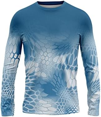 מיוצר בארהב חולצות דיג לגברים שרוול ארוך משקל קל DRI FIT UPF 40+ הגנה מפני שמש מהירה ריצה יבש טיול
