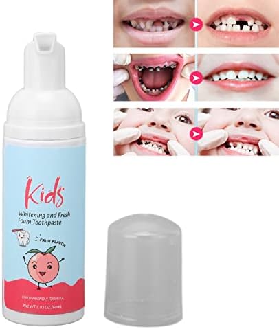 משחת שיניים של קצף Toudedgi ילדים, משחת שיניים הלבנת מיוס לילדים, ללא משחת שיניים פעוטות של פלואוריד,