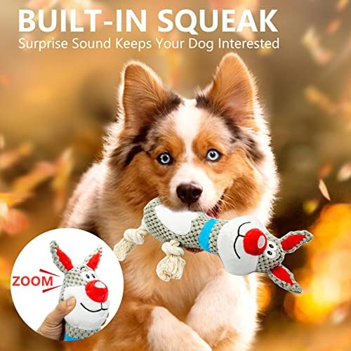 צעצוע כלבים ממולא של Yorckie לגורים/ כלבים קטנים, בינוניים, גדולים, צעצוע לעיסה של כלב בעלי חיים