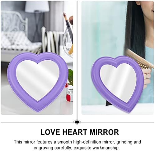 לב מראה 1 מחשב לב בצורת איפור מראה קיר רכוב מראת איפור נשי קוסמטי מראה שולחן עבודה מראה לחדר