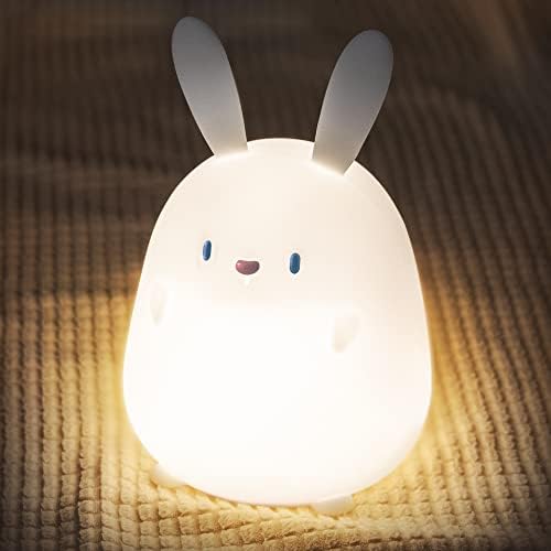 לחשוף חמוד ארנב לילה אור לילדים, קוואי באני מנורת עבור מתנות, סיליקון בעלי החיים לילה אורות עם מגע חיישן,