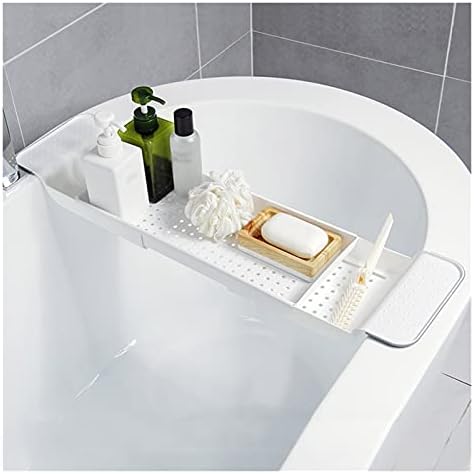 מדפי אמבטיה של ERDDCBB, מדף אמבטיה הניתן להרחבה אמבטיה אמבטיה מגש מקלחת קאדי במבוק אמבט אמבטיה מגבת יין מחזיק אחסון