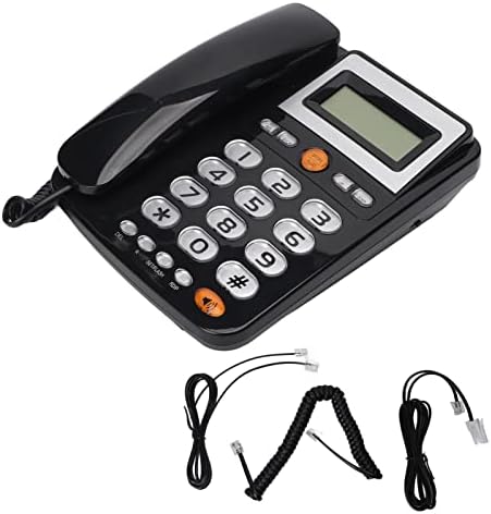 טלפון כפתור גדול לקשישים, DTMF וטלפון כבלים של FSK עם רמקול לטלפונים קוויים קשישים קשישים, נפח גדול, כפתור