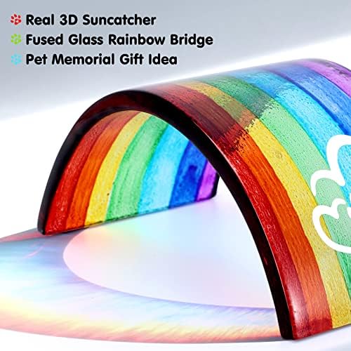 הוראי רייהו קשת גשר התמזגו זכוכית 3 ד צבעוני גשר עם אהדה כרטיס זיכרון מתנה עבור כלב חתול גינאה חזיר