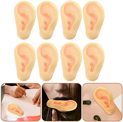 Nuobesty 8pcs דגם אוזן סיליקון רך סימולציה מודל אוזן מזויף אבזרי אוזני אוזניים כלים להוראת אוזניים