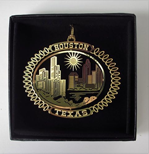 קישוט פליז של יוסטון טקסס מזכרות קופסת מתנה מעור שחור