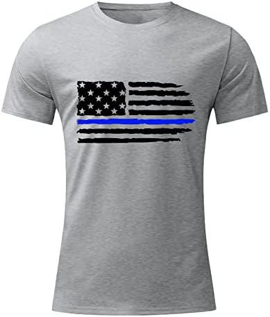 XXBR יום העצמאות לגברים יום שרוול קצר חולצות, גברים 4 ביולי דגל אמריקאי צמרות חולצות צווארון מודפסות