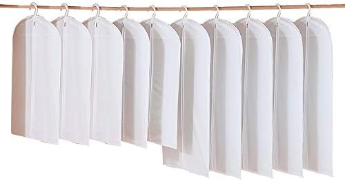 כיסוי נגד אבק בגדים שקוף כיסוי נגד אבק בגדים מעובה מתאים לבגדי ארון בגדים, לבן שקוף, קטן 5 יחידות23. 6
