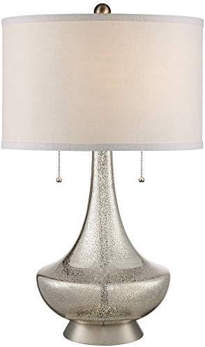 פוסיני אירו עיצוב טריקסי אמצע המאה מודרני שולחן מנורת 27 גבוה כספית זכוכית כסף לבן בד תוף צל עבור חדר שינה סלון