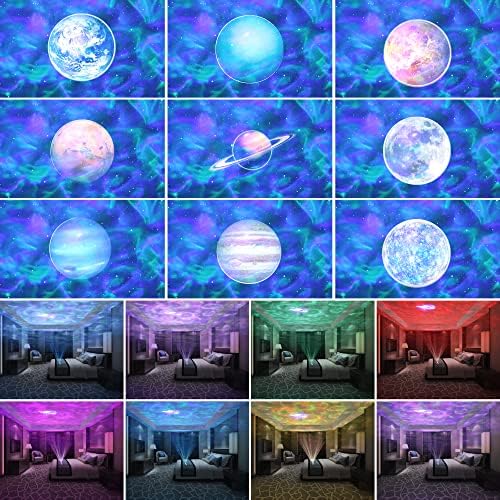 מקרן גל אוקיינוס לומונוסי-מקרן אור מים לחדר שינה, עיצוב חדר ילדים-מנורת לילה של גלקסיה אוקיינוס