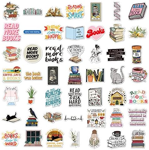 50 ספרים שקוראים מדבקות גרפיטי, מצוירים לילדים קטנים טריים מדבקות Diy Skateboard מדבקות מזוודות