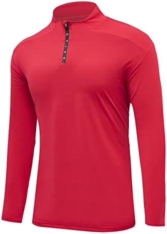 חולצות FRTCV Mens Quarter Zip-אימון שרוול ארוך חולצות טשטוש אתלטיות גולף מהיר יבש ריצה חולצות טריקו